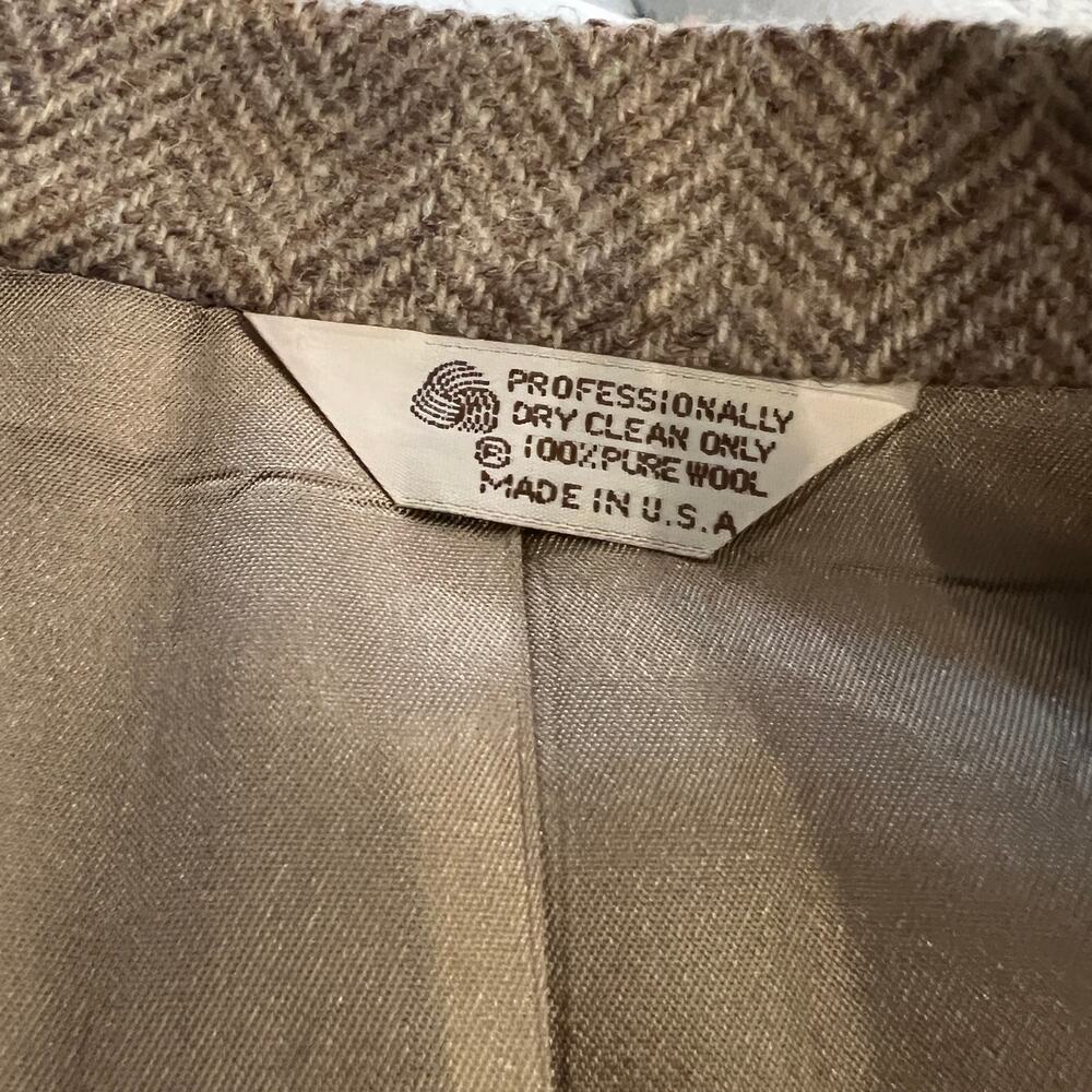 Vintage Wool Blazer Mens 44R Brown Earthy Minimalist 2 Button Heritage - Picture 8 of 11